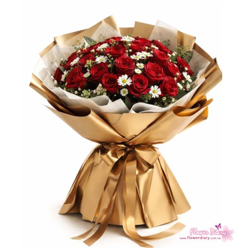 台北花店暢銷 Golden 99朵大型紅玫瑰花束