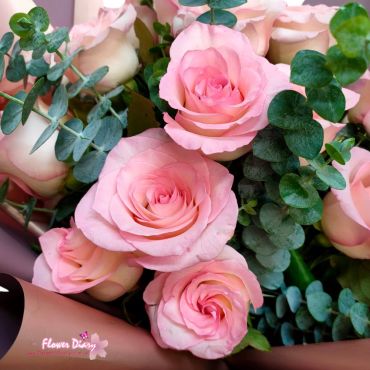 台北花店外送 Swan 20朵雙色粉玫瑰花束