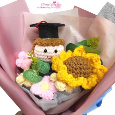 台北花店精選 前程似錦-粉 編織花畢業花束