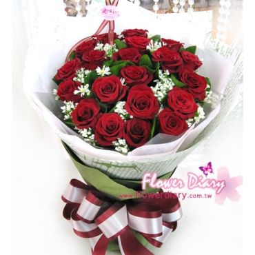 台北花店熱銷 OL時尚花禮 20朵紅玫瑰花束