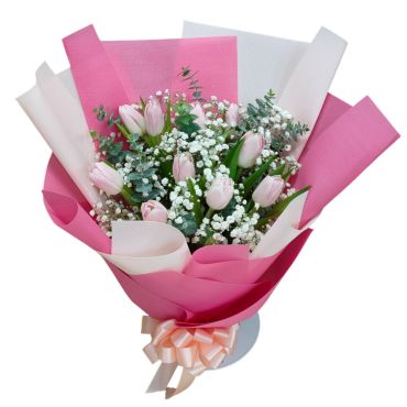 台北花店特選 TULIP 粉色鬱金香花束