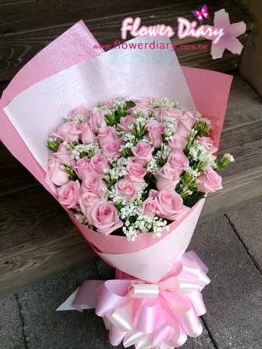 求婚經典 柔情今生 33朵粉玫瑰花束