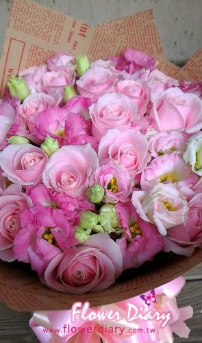 花日記花坊 花見 20朵粉玫瑰花束