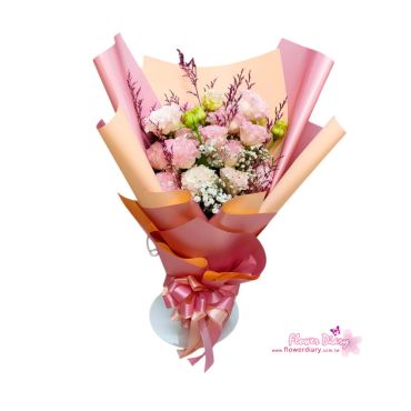 台北花店熱賣 CP值超高 不變的愛 粉色洋桔梗花束