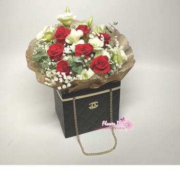 花店精選 CP值最高 小香風 魅力黑 玫瑰花禮盒