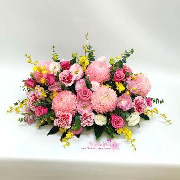 台北花店精選 潤玉 水平會議講台桌花