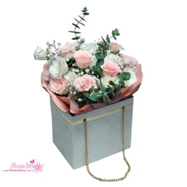 花店精選 CP值最高 小香風 優雅白 玫瑰花禮盒